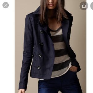 Burberry Brit Short Cotton Double Breasted Coat